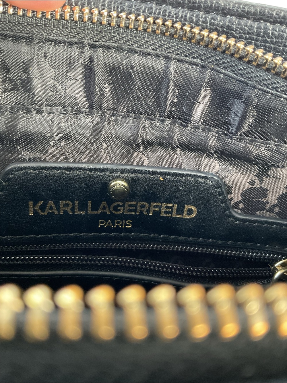 Karl Lagerfeld Paris Black Tote Bag K/Ikonik Logo Pebbled Leather Large - Picture 7 of 12